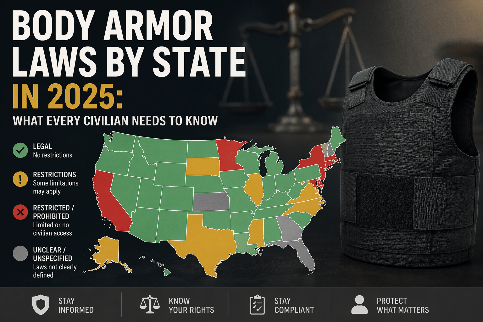 Body Armor Laws by State in 2025: What Every Civilian Needs to Know - MC Armor